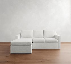 Cameron Slope Arm Slipcovered Chaise Sectional (96")