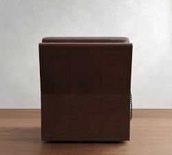 James Square Arm Leather Power Lift Recliner