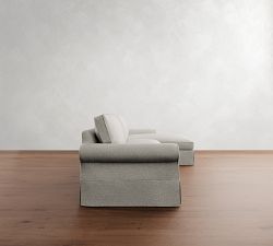 PB Comfort Roll Arm Slipcovered Chaise Sectional (106"&ndash;132")
