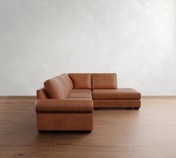 Big Sur Roll Arm Leather Bumper Sectional (115")