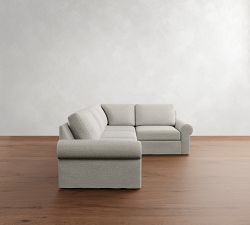 Big Sur Roll Arm Slipcovered 3-Piece Sectional (115&quot;)