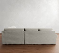 Big Sur Roll Arm Slipcovered Wedge Sectional (129&quot;)