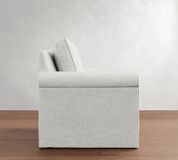 Cameron Roll Arm Slipcovered Swivel Chair