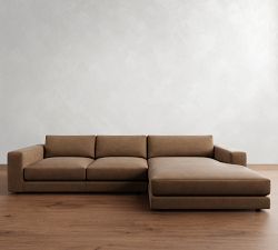 Carmel Lounge Leather Chaise Sectional (112"&ndash;134")