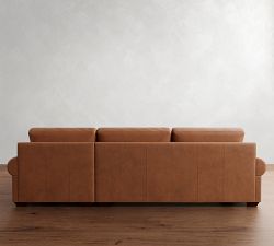 Big Sur Roll Arm Leather Chaise Sectional (115"&ndash;157")