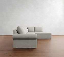 Big Sur Roll Arm Slipcovered Return Bumper Sectional (166&quot;&ndash;198&quot;)