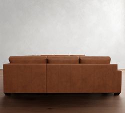 Big Sur Square Arm Leather U-Shaped Sectional (147&quot;&ndash;179)
