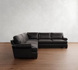 Townsend Roll Arm Leather 3-Piece L-Shaped Sectional (114&quot;)