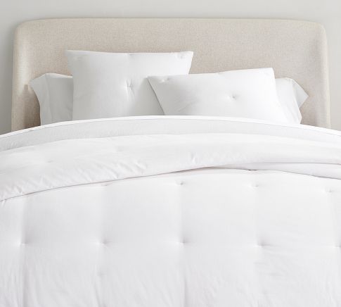 Dream Brushed Cotton Sateen Comforter, White, Single/Single XL
