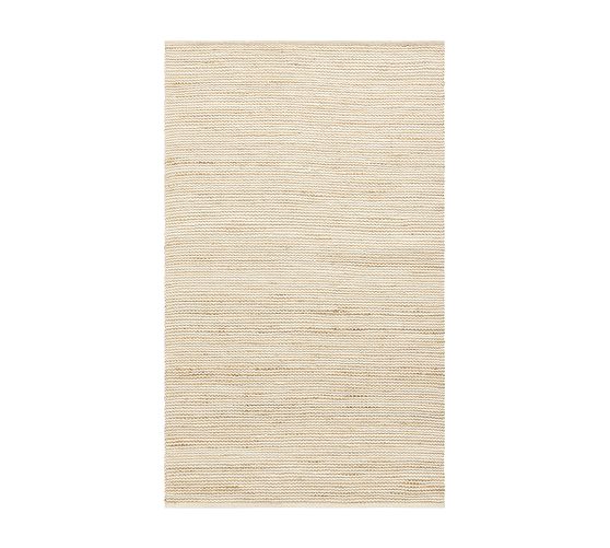 Pottery barn ラグ ウール100% Braxton Wool Jute Rug | Pottery Barn