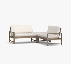 Indio Sectional 3pc Cushion- 1 RA Double Chaise/1 Armless Loveseat/1 LA Double Chaise, High Performance Canvas; White