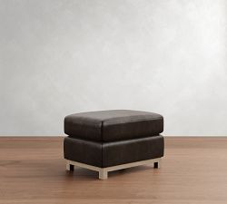 Henley Tufted Leather Ottoman