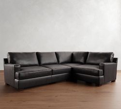 Townsend Square Arm Leather 3-Piece Sectional (113&quot;)