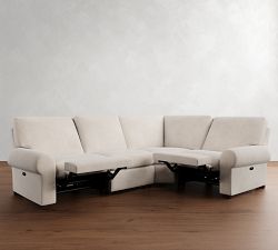 Turner Roll Arm Reversible Power Reclining Sectional (115&quot;&ndash;128&quot;)