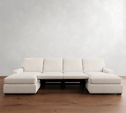 Turner Square Arm Power Reclining Double Chaise Sectional (135"&ndash;160")