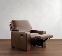 Turner Square Arm Leather Power Recliner