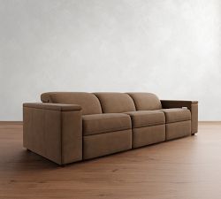 Ultra Lounge Square Arm Leather Modular Sofa (111")