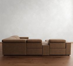 Ultra Lounge Square Arm Leather Reclining 6-Piece Sectional (130")