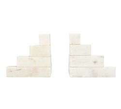 Decorative Marble Stairstep Bookends - Set of 2