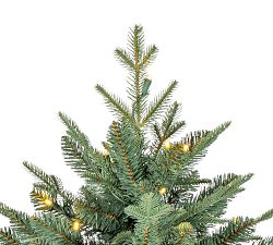 Lit Natural Cut Blue Spruce Faux Christmas Tree