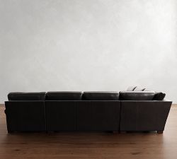 Townsend Roll Arm Leather L-Shaped Chaise Sectional (143&quot;)