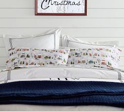 Winter Village Organic Flannel Pillowcases - Set of 2