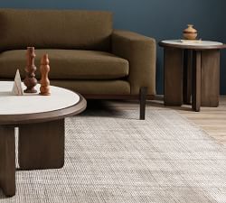 Dante Reclaimed Wood &amp; Marble Round End Table