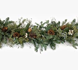 Fresh Juniper, Pinecone &amp; Tallow Berry Garland - 6'
