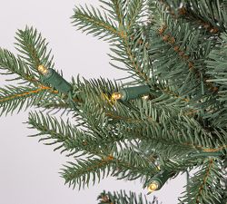 Lit Natural Cut Blue Spruce Faux Christmas Tree