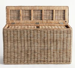 Rattan Handwoven Storage Console with Nesting Baskets