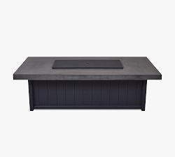 Floyd Concrete Rectangular Propane Fire Pit Table with Lid Cover (72&quot;)