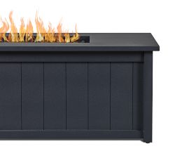 Kristin Metal Rectangular Propane Fire Pit Table with Lid Cover (70")