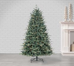 Lit Natural Cut Blue Spruce Faux Christmas Tree