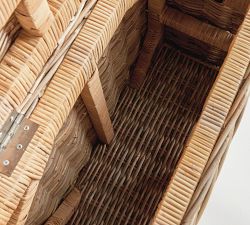 Rattan Handwoven Storage Console with Nesting Baskets