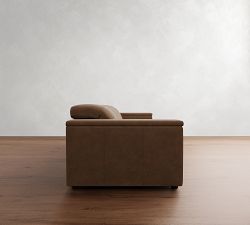 Ultra Lounge Square Arm Leather Modular Sofa (111")