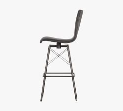 Mcclain Leather Swivel Barstool