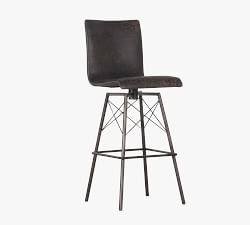 Mcclain Leather Swivel Barstool
