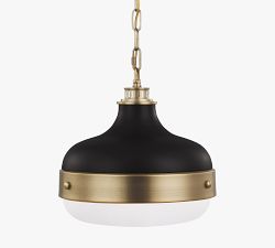 Dancey Metal &amp; Glass Pendant (13&quot;)