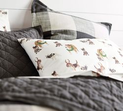 Festive Dog Organic Cotton Pillowcases - Set of 2