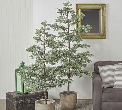 Snowy Faux Pine Tree in Pot