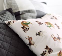 Festive Dog Organic Cotton Pillowcases - Set of 2