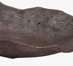 Hand-Carved Wooden Leaf Bowl