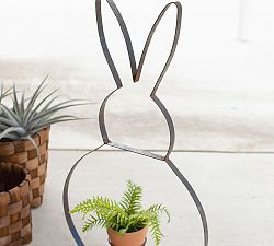 Handmade Metal Rabbit Planters