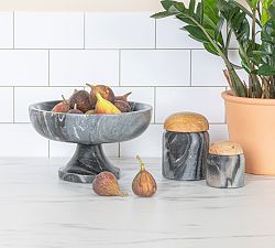 Marble Footed Pedestal Decorative Bowl