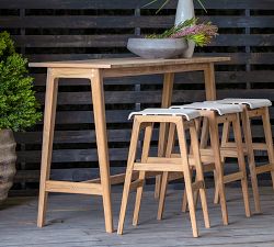 Adriatic Teak Backless Outdoor Barstool