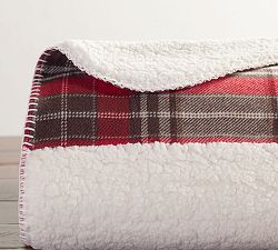 Landon Sherpa Back Patchwork Throw