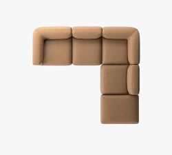 Mila Leather L-Shaped Chaise Sectional