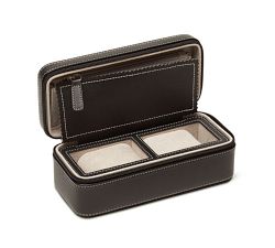 Kennedy Vegan Leather Dual Watch Travel Case