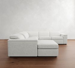Ultra Lounge Square Arm Reclining 7-Piece Wedge Sectional (130&quot;)
