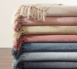 Linen Fringe Throw